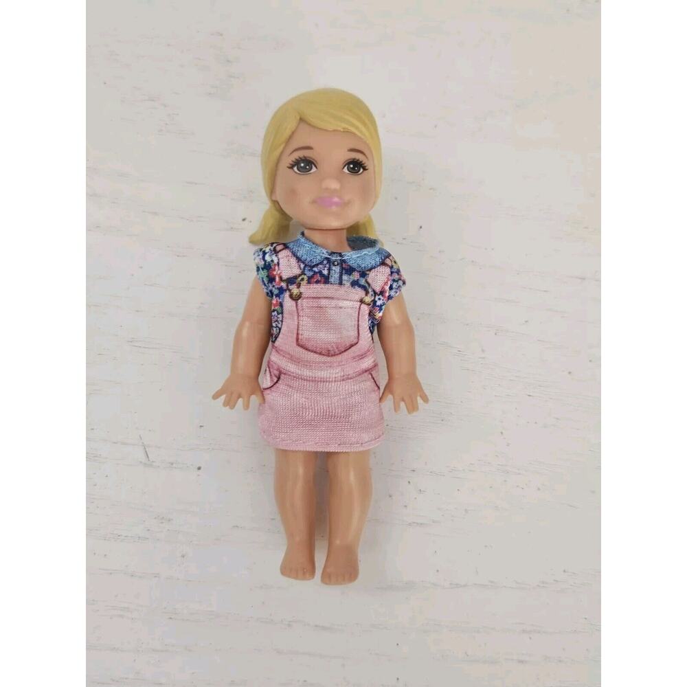 VTG Mattel Kelly Barbie Sister Doll 4" Blonde Pigtails Barbie School House Toy